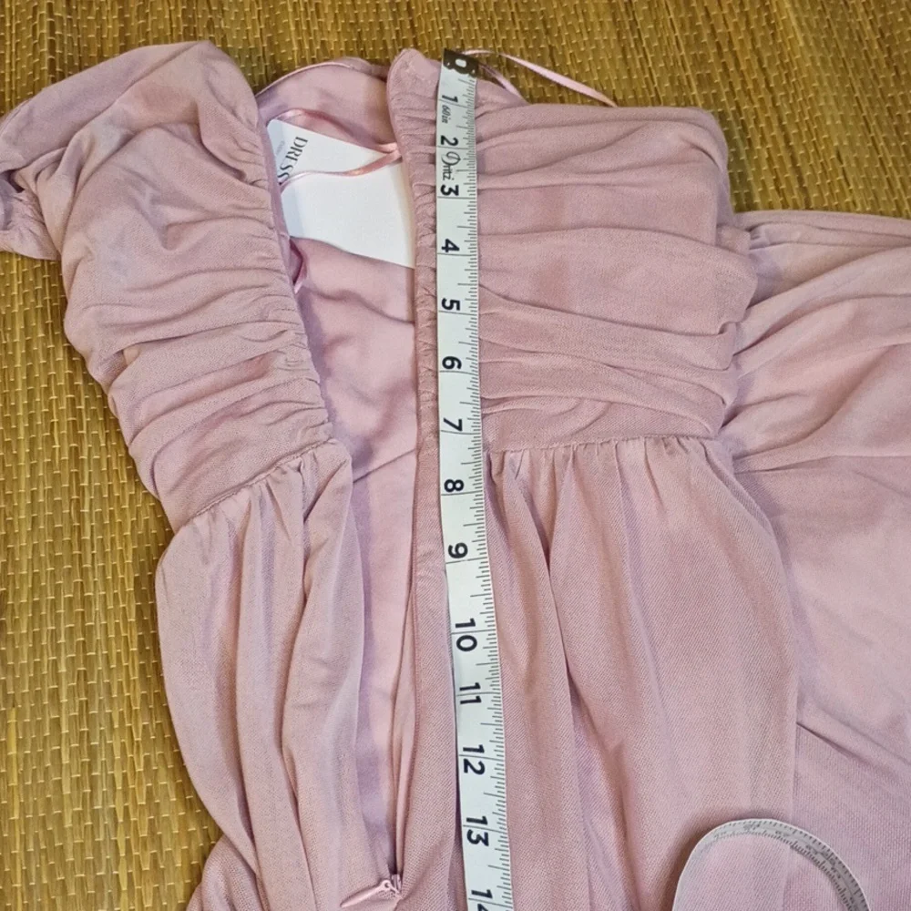 Strapless Ruched Maxi Dress in Soft Pink - Picture 11 of 14
